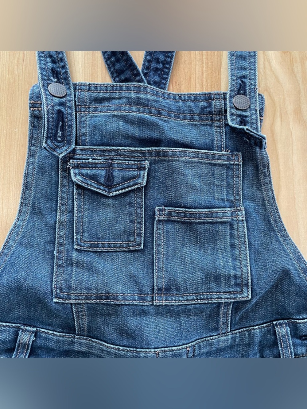 Free People Denim Overall Bibs Distressed Utility Stretch Size 26 - Picture 3 of 9